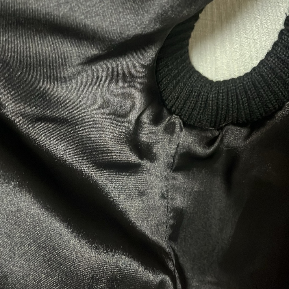 Women’s Vest Knit Front Panels Leather Trim Zipper Black Size Medium - Picture 13 of 15